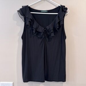 🔥Lauren Ralph Lauren Black Ruffled Blouse🔥